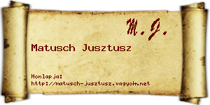 Matusch Jusztusz névjegykártya